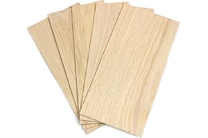 wodewa Juego de chapa de madera Roble 4mm de espesor 30 x 14cm | 5 unidades Tableros de madera real para artesanía Modelo manualidades marquetería Restauración