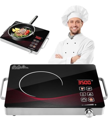 GRACEALL Elektrische infrarood kookplaat, 3500 W, draagbaar fornuis voor het koken met één vlam