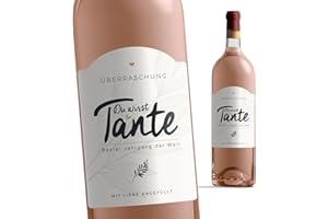 MANAHIA Flaschenetikett Tante - Du wirst Tante - Geburt Tante - schwangerschaft verkünden - Zukünftige Tante - Weinetikett - Tante Anzeige - Schwangerschaftsankündigung Tante