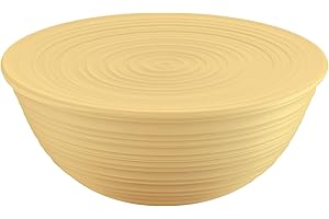 Guzzini - Tierra, Contenitore XL con Coperchio in Plastica Riciclata, Ciotola - Giallo Senape, Ø 30xh13 cm | 5000 cc - 175001206