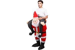 olyee Christmas Inflatable Santa Claus Costume Xmas Santa Cosplay Elk Reindeer Suit Christmas Carnival Halloween Party Costume Prop for Adult