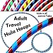 Produktbild Pro HULA HOOP Reifen für Anfänger und Profis (10 Farben Ultra-Grip/Glitter Deco) Faltbarer TRAVEL Hula Hoop ideal für Hoop Dance, Fitness Training, Zirkus, Festivals, Aerobic & FUN! - Größe 100cm, Gewicht 650g (Blau / Rot Glitter 100cm/25mm)