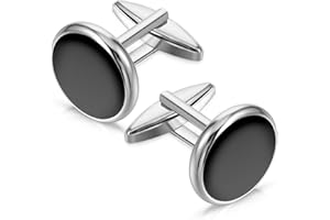 Ouligay Manschettenknöpfe Herren Schwarz Manchettenknoepfe Hochzeit Klassische Manschettenknöpfe Cufflinks for Men Hochzeit Tanzparty Business