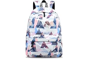 YANAIER Waterproof School Backpack for Girls Teens Cute Print Bookbag Laptop Backpack Women Travel Casual Daypack Mountain