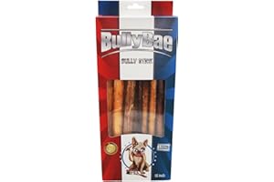 GOSOYO 12" Natural Bully Stick Dog Treats - Bully Sticks for Large Dogs - Premium Natural Single Ingredient Long Lasting High Protein Dog Treats (Medium 5 Count)