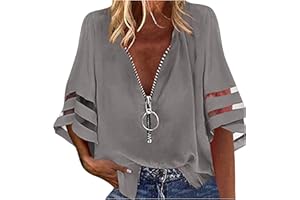 MICKURY Uv Shirt Damen Damen Mode Einfarbig LäSsig Locker MitteläRmelig Patchwork T-Shirt Top Funktionsshirt Damen