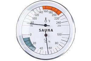 Bastutermometer, 2 i 1 Bastutermometer Fahrenheit och Hygrometer Väggfäste Bastutemperaturmätare för Basturum Inomhusfuktighetstemperaturmätare Infraröd Ångbastu Tillbehör