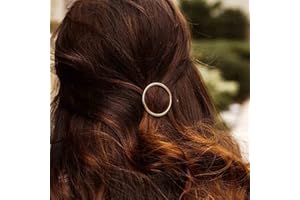 Yheakne, fermaglio per capelli a forma di cerchio, stile minimalista, per donne e gilrs, colore oro