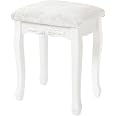 Homcom Set Tavolo Da Toeletta Con Specchio Ribaltabile E Sgabello Imbottito - Bianco