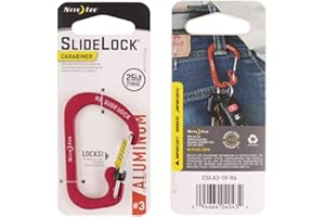 Nite Ize Unisex's Aluminum Carabiner Slidelock, Red, Size 3