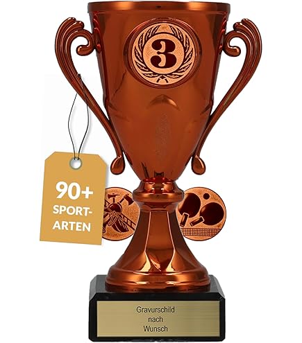 EBERiX Danke Pokal & Aufsteller - 15cm Acryl Trophäe Mit Gravurschild, Personalisierbar