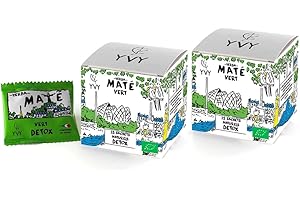 YVY MATÉ Yerba Mate Vert Bio Grand Cru | Lot de 2 boîtes | Format pratique 15 sachets de thé maté | 100% feuilles Bio, Non Fumé, Sans Tige, Sans Poussière | Infusion proche du thé vert | Boisson Détox