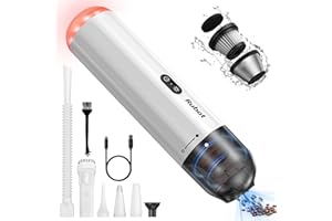 ‎RUBOT RUBOT Handstaubsauger Akku, 13000Pa/120W Handstaubsauger Kabellos mit USB-C Schnellladung, Auto Staubsauger Stark 6 in 1 Multifunktion, Mini Staubsauger für Zuhause Auto Outdoor- P15 Weiß