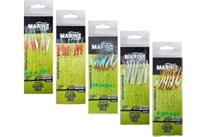 JOARDER Mackerel Feathers sea fishing rigs lures 7 Hooks Sabiki Rig/hook size 2