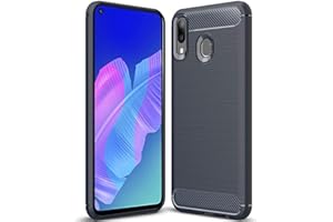 ebestStar - Funda para Huawei P40 Lite E (2020), Carcasa Capa Protectora Carbono TPU, Antigolpes, Azul Oscuro