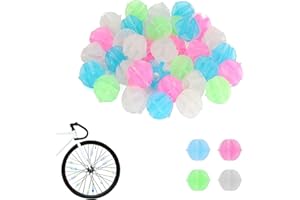 CIMOWN 108 Stücke Fahrrad Speichenklicker - Speichenclips - Speichenperlen - Rad Speichen Korn leuchtender Plastik Clip