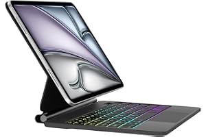 SENGBIRCH Magic Clavier pour iPad Air 13" M3 2025/M2 2024 - AZERTY Français Design magnétique Flottant Magic Keyboard, Bluetooth Clavier avec pavé Tactile, Coque pour iPad Pro 12.9" (6,5,4,3e), Noir