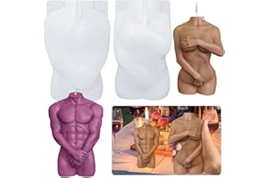CAKEFLY 2PCS Resin Body Moulds Women Men Body Art Candle Making Moulds Silicone Female Male Body Resin Epoxy Casting Molds Wax Soap Mould Plaster Pillar Candle Mold Birthday Decorations DIY Craft