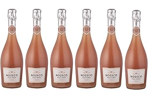 Nozeco Peach Bellini - Cocktail Sans Alcool prêt à boire à base de vin désalcoolisé aux arômes naturels de pêche - Vegan (6 x 0.75 l), 4500.0 millilitre, 4.5 liters