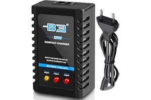 YVYAN Cargador de batería B3 Lipo 2S-3S 7.4V-11.1V, cargador rápido de batería compacto Airsoft (100-240V) para RC Boat Car Quadcopter Drone