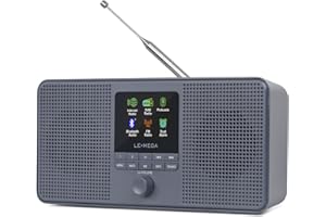 LEMEGA Radio Internet Stereo WIFI IR4S,Radio Digitale DAB Portatile,Spotify e Podcast,DAB+,FM, Bluetooth,Doppia Sveglia,60 Stazioni Preimpostate,Uscita Cuffie,Telecomando Tramite APP Oktiv (Carbone)