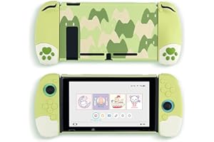 GeekShare Süße, weiche Silikon-Schutzhülle, kompatibel mit Nintendo Switch-Konsole und Joy Con – Stoßdämpfende und Kratzfeste, schlanke Schutzhülle mit ergonomischem Design für Switch – Grün