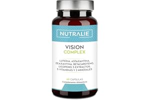 Vision Complex Luteína + Zeaxantina + Astaxantina - Vitaminas C E y A - Para Ojos - Complejo 18 Ingredientes con Zinc Selenio Cobre Licopeno + Tiamina Riboflavina - 60 Cápsulas Nutralie