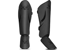 Beast Rage Protège-Tibias Muay Thai pour MMA,Kickboxing,Arts Martiaux-Protège-Tibias durables avec Protection du Cou-de-Pied,Ajustables,Bien ajustés,protège-Tibias à Haut Impact