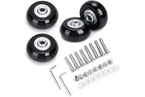 SUMNACON 4 ruote nere in metallo e gomma, 40 x 18 mm, per trolley, valigia, ruote, set di ruote per valigia bagagli, come indicato, Fashion