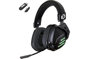 EMPIRE GAMING - Nowy 2025 - EH20 Przewodowy bezprzewodowy zestaw słuchawkowy WiFi 2.4 GHz z odłączanym mikrofonem - PC / PS5 / PS4 / Mac/Switch - dźwięk stereo przestrzenny 7.1