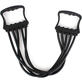 Iyowei 1Pc Expansor del Pecho Ejercitador de M&uacute;sculo Ajustable L&aacute;tex para Fitness (Negro)