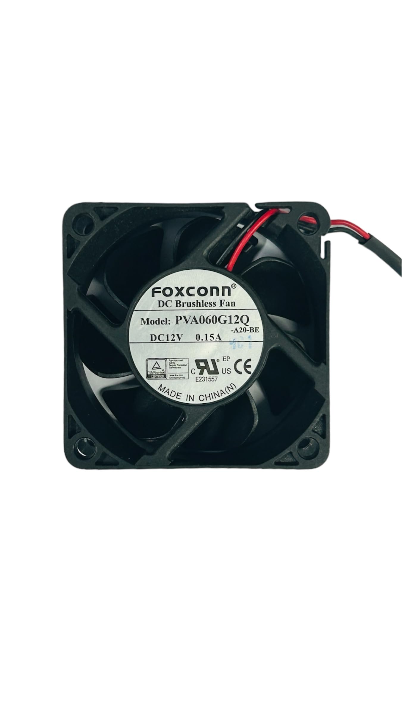 DC Cooling Fan PVA060G12Q-A20-BE Foxconn 60x60x25MM 12V 0.15A 2-Wire