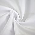 White - 1 Metre - Plain Coloured Polycotton Fabric Material Poly-Cotton Dress Fabric 112cm Width