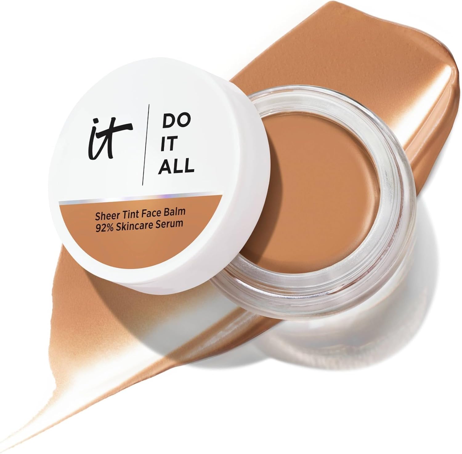IT Cosmetics Do It All Sheer Tint Face Balm, Sheer‑Coverage Tinted Moisturiser with 92% Skincare Base, Collagen Peptide, Hyaluronic Acid & Vitamin E, 24hr Hydration, TN410