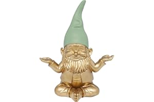 ‎KARE Kare Design Deko Figur Zwerg Meditation, Gold/Grün, Deko Objekt, Dekoration für Garten, Wohnzimmer, Schlafzimmer, Büro, Regale, Gartenzwerg, Accessoire, 19x15x10 cm (H/B/T)