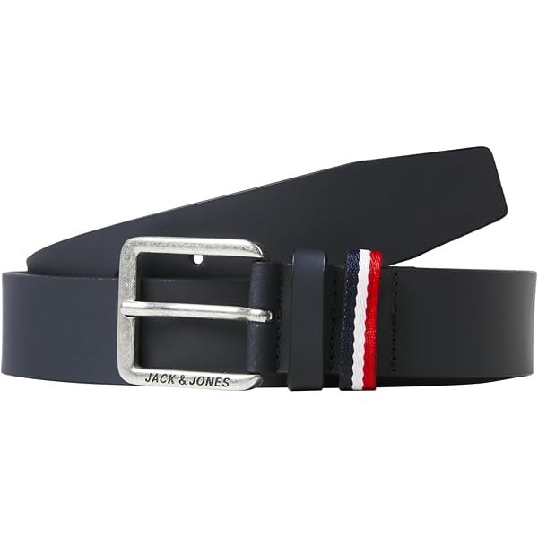 Jack & Jones faux leather belt with embossing in brown | ASOS