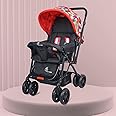 R for Rabbit Lollipop Lite Baby Stroller for 0 to 3 Years with 5 Point Safety Harness | Reversible Handlebar | Cushioned Seat with 3 Level Seats Recline/Lightweight Pram for Kids (Black Multi)