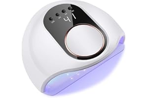UIHOL Lampa UV do paznokci żelowych, 42 LED lakier żelowy do paznokci lampa UV, lampa UV, 4 timery, wyświetlacz LCD, automatyczny czujnik, szybka suszarka do paznokci, nadaje się do wszystkich lamp do