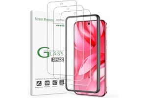amFilm 3-pak do osłony ekranu Google Pixel 9A, szkło hartowane, kompatybilne z ultradźwiękowymi odciskami palców, z łatwą ramką montażową, odporne na zarysowania, bez pęcherzyków powietrza, przyjazne