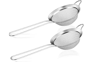 LONIMIA Küchensieb, 2 Stück küchensieb Set, 8cm Küchensieb Edelstahl 304 Edelstahl Feinmaschig Haarsieb Küche Für Quinoa, Siebenr, Gemüse, Obst, Tee, Puderzucker