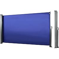 CCLIFE Seitenmarkise Ausziehbar Sichtschutz Windschutz Sonnenschutz TÜV mit Alu-Rolle, Farbe:Blau, Größe:160x300cm