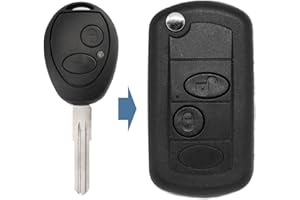 MT KEY Llave plegable con mando a distancia de 2 botones para Land Rover/Rover/MG