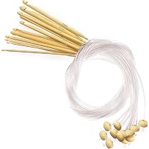 Aeeque 11 aghi da uncinetto tunisino 2,0 mm-8,0 mm, 120 cm lungo ago a uncinetto afghano multicolore in bambù, ago uncinetto lavorato a maglia in alluminio, ideale per principianti professionisti