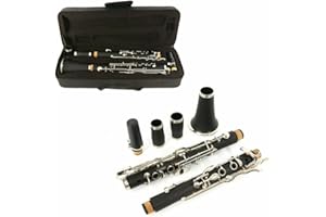 WUQIMUSC Professionelle Klarinette Ebonit Holz Nickel Plated Keys with Barrels Reed accessories Nice sound Durable case (Gkey-Klarinette)
