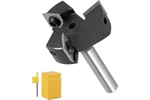 CPROSP Fresa per Spianare Legno Gambo 8mm, Surfacing Router con Diametro di Taglio 39 mm, Fraiser Frese per Legno per Fresatrice Verticale, Fresa per Superfici a 3 lame, per Appiattimento