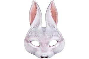 Boland - Media máscara, estampado realista, banda elástica, carnaval, Halloween, fiesta temática, disfraz, teatro, disfraz, accesorio