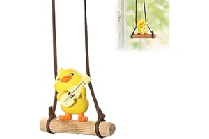 ZHONGSHUANG Swinging Duck Car Hanging Ornament,Funny Playing Guitar Duck Pendant for Rearview Mirror,Cute Car Accessories Interior Duck Gifts Swing Duck Hanging Accessories Auto & Home Decor Gifts for Men Women