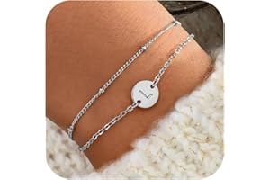 RMMD Armband Damen Gold Silber, Gold Armband mit Buchstaben Damen Personalisiertes Buchstaben Silber Armbänder Schmuck Geburtstagsgeschenke für Frauen Mädchen