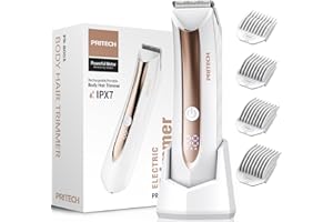 ‎PRITECH Intimate Shaver for Women Body Razor Bikini Trimmer Razor Women, IPX7 Wet and Dry Use USB Rechargeable with Charging Station PRITECH