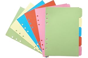 DY.2ten Ordner Trennblätter A5 6 Loch, 10 Blätter/2 Sets Register Index Teiler, Farbige Blanko für Ringbuch, Notizbuch, Planer